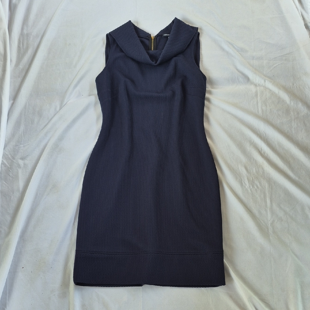 American Living Blue Sheath Dress Sleeveless Cowl Neck